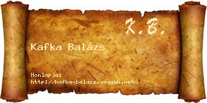Kafka Balázs névjegykártya