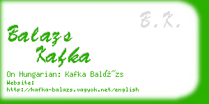 balazs kafka business card